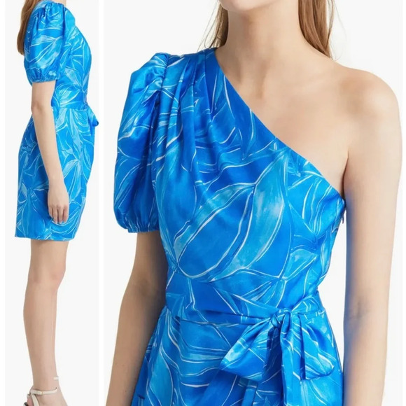 NWT Adelyn Rae Sonia One-Shoulder Mini Dress, Cobalt Blue, Medium - Picture 4 of 4